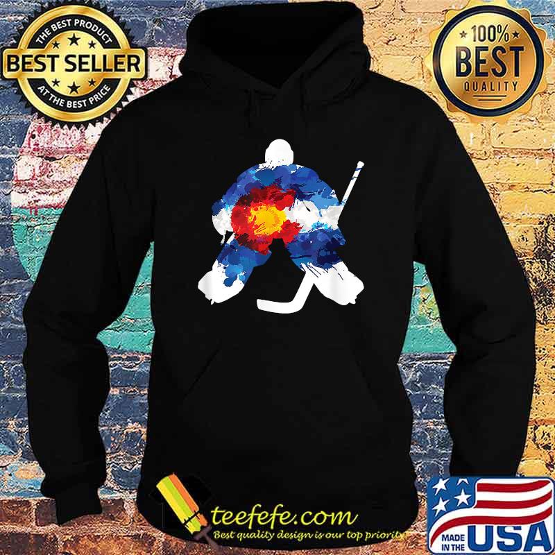 Colorado Hockey Goalie Watercolor T-Shirt Hoodie Colorado Hockey Goalie Watercolor T-Shirt Hoodie