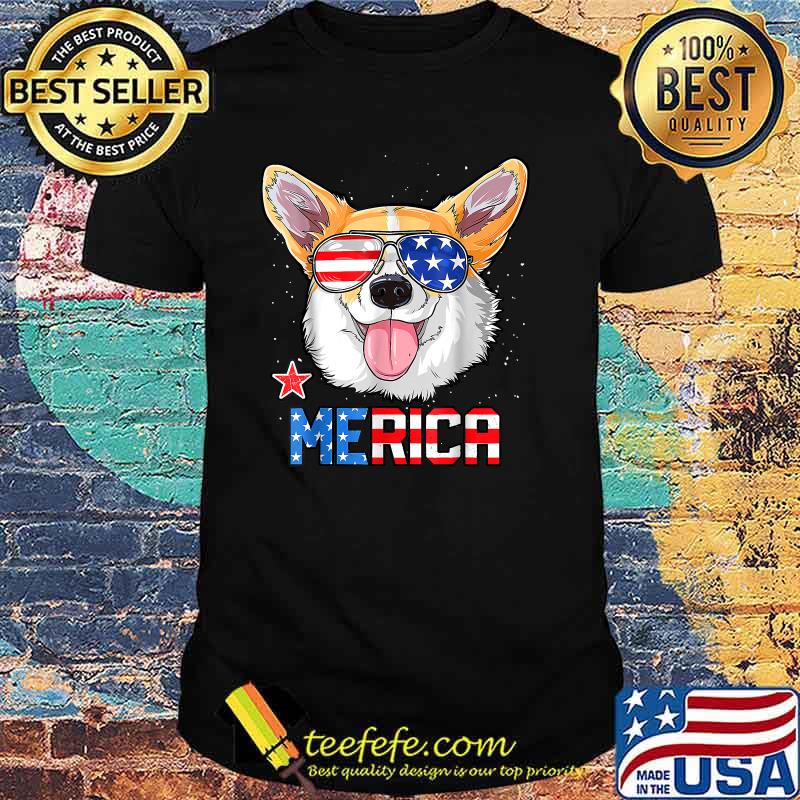 Corgi Merica 4th of July Sunglasses T-Shirt Corgi Merica 4th of July Sunglasses T-Shirt