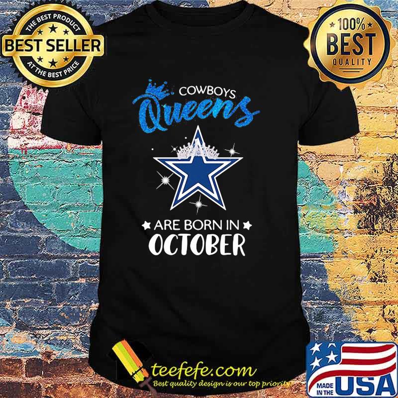 Cowboy Queens Are Born In October Blue Shirt