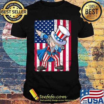 Dabbing Uncle Sam 4th of July USA Flag T-Shirt