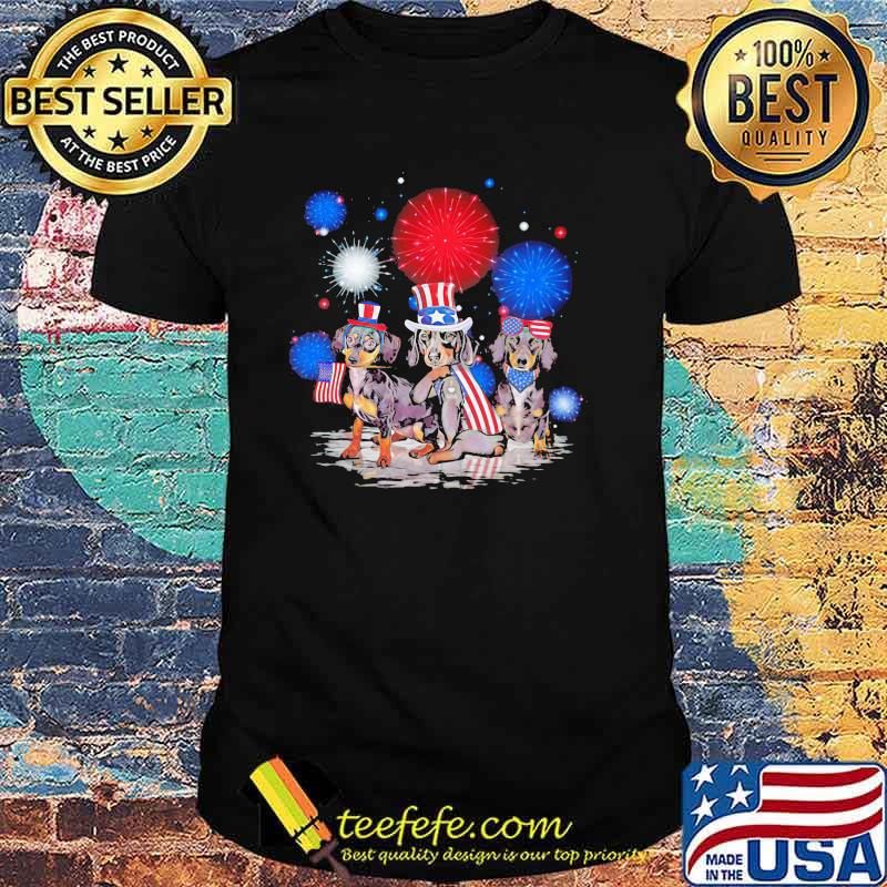 Dachsund 4th July Celebration Firework Shirt