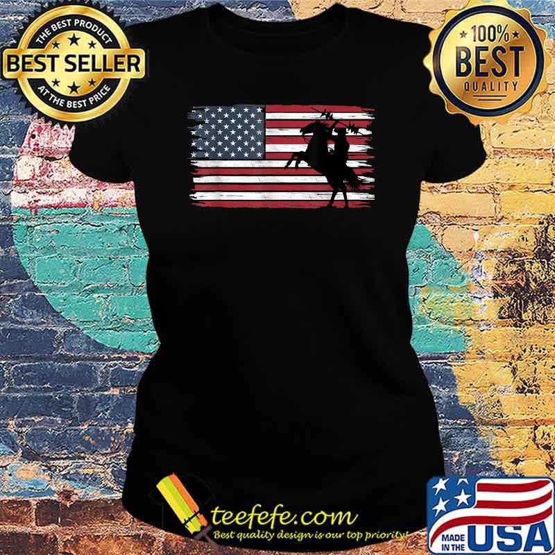Distressed American Flag Horse T-Shirt Ladies tee Distressed American Flag Horse T-Shirt Ladies tee