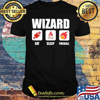 Eat Sleep Fireball Wizard Shirt