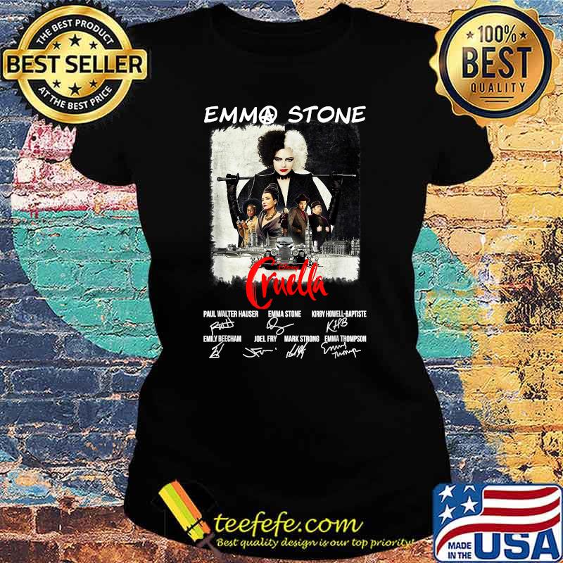 Emmas Stone Disney Cruella Signatures T-Shirt Ladies tee Emmas Stone Disney Cruella Signatures T-Shirt Ladies tee