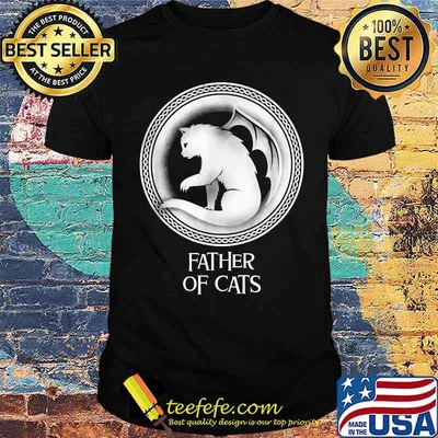 Father of Cats Funny Dad T-Shirt
