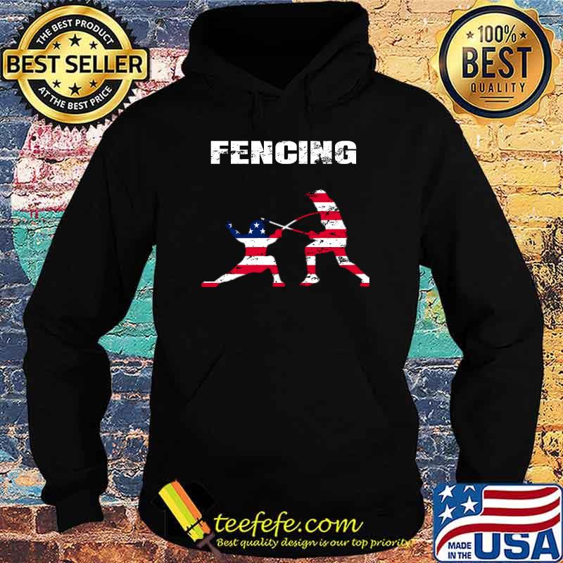 Fencing USA 2021 Flag Tokyo T-Shirt Hoodie Fencing USA 2021 Flag Tokyo T-Shirt Hoodie