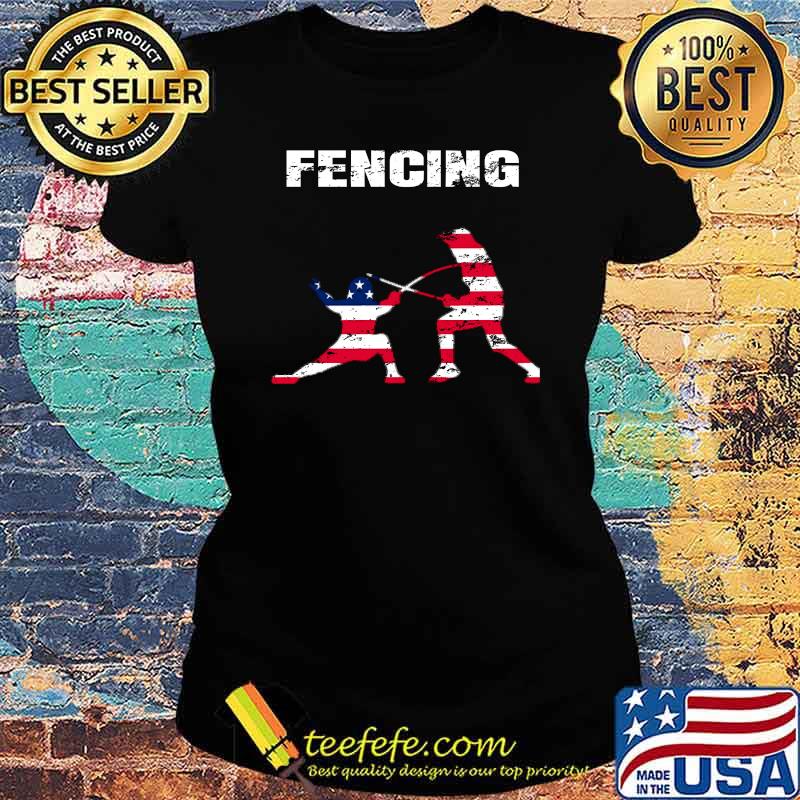 Fencing USA 2021 Flag Tokyo T-Shirt Ladies tee Fencing USA 2021 Flag Tokyo T-Shirt Ladies tee
