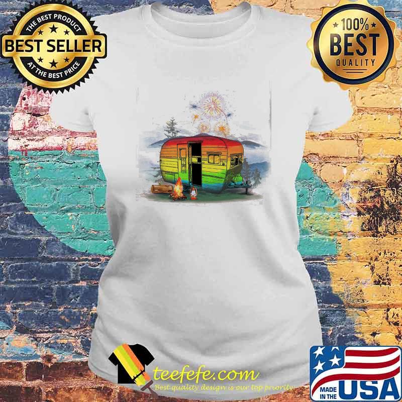 Fireworks Rainbow Camping Shirt Laides tee Fireworks Rainbow Camping Shirt Laides tee