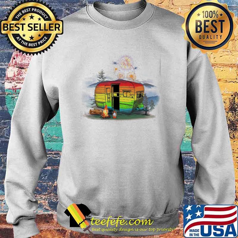 Fireworks Rainbow Camping Shirt Sweater Fireworks Rainbow Camping Shirt Sweater