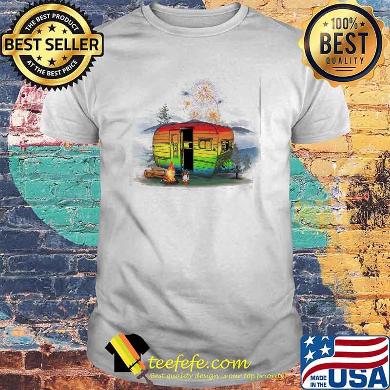 Fireworks Rainbow Camping Shirt Fireworks Rainbow Camping Shirt