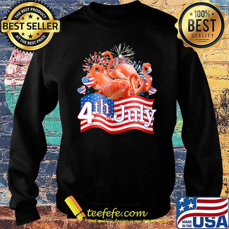 Flamingos We Love America Too Happy 4th Of July American Flag Shirt Sweater Flamingos We Love America Too Happy 4th Of July American Flag Shirt Sweater