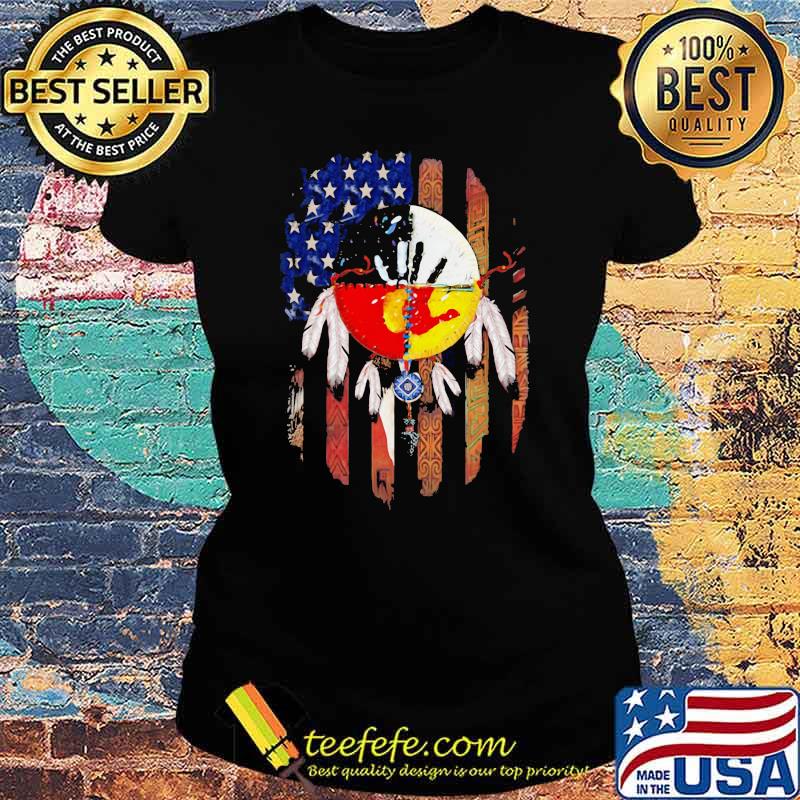 Four Directions Back Native American Flag Shirt Ladies tee Four Directions Back Native American Flag Shirt Ladies tee