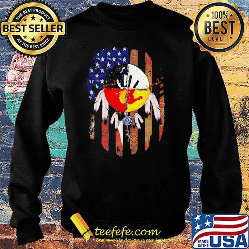 Four Directions Back Native American Flag Shirt Sweater Four Directions Back Native American Flag Shirt Sweater