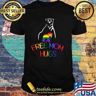 Free Mom Hugs Bear Gay LGBT Pride T-Shirt