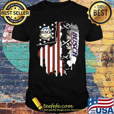 Funny Busch Banks And Brews Beer American Flag 4th Of July T-Shirt