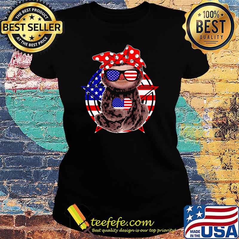 Funny Sloth American Flag Shirt Ladies tee Funny Sloth American Flag Shirt Ladies tee