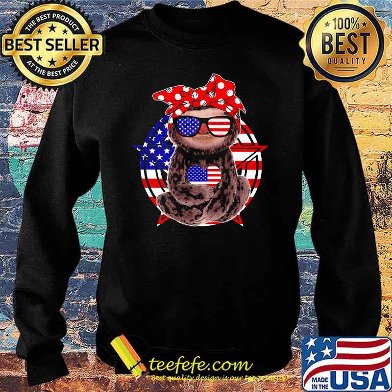 Funny Sloth American Flag Shirt Sweater Funny Sloth American Flag Shirt Sweater