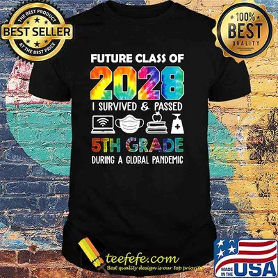 Future Class of 2028 I Survived passes 5th Grade Graduation 2021 Colorful T-Shirt