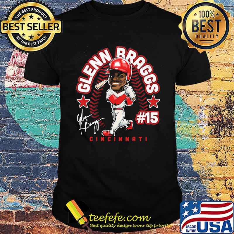 Glenn braggs cincinnati signature baseball shirt