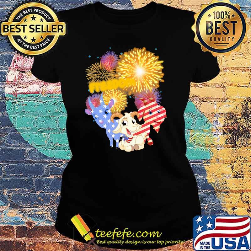 Goat freedom firework for goat lover happy 4th of july Ladies tee Goat freedom firework for goat lover happy 4th of july Ladies tee