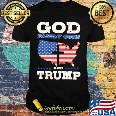 God Family Guns Trump American Flag Shirt