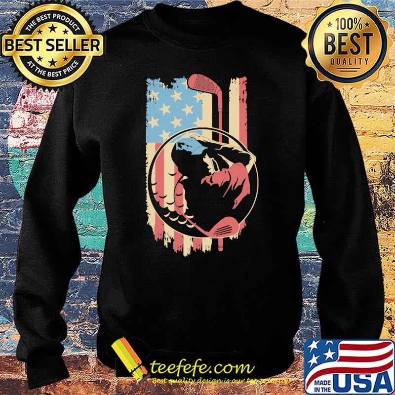 Golfer Vintage American Flag Shirt Sweater Golfer Vintage American Flag Shirt Sweater