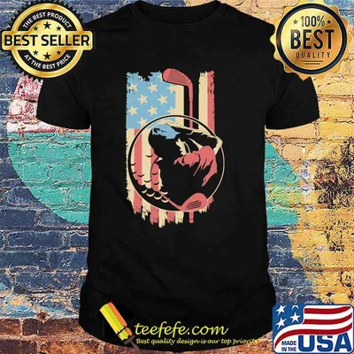 Golfer Vintage American Flag Shirt