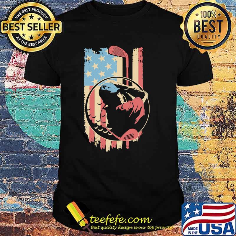 Golfer Vintage American Flag Shirt Golfer Vintage American Flag Shirt