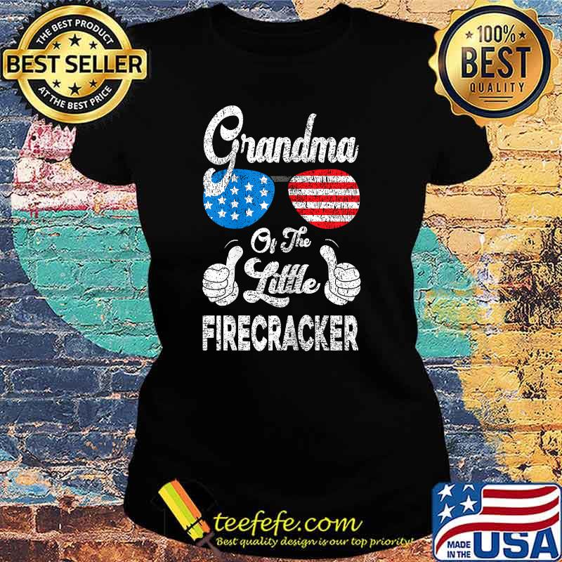 Grandma Of The Little Firecracker Sunglasses 4th Of July T-Shirt Ladies tee Grandma Of The Little Firecracker Sunglasses 4th Of July T-Shirt Ladies tee
