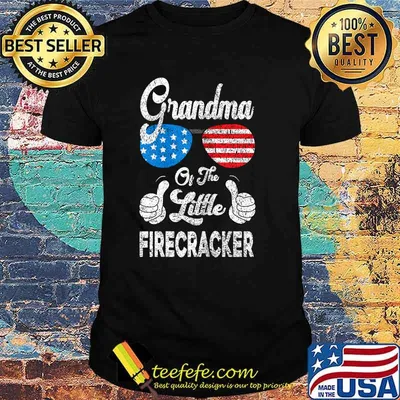 Grandma Of The Little Firecracker Sunglasses 4th Of July T-Shirt
