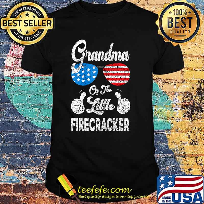 Grandma Of The Little Firecracker Sunglasses 4th Of July T-Shirt Grandma Of The Little Firecracker Sunglasses 4th Of July T-Shirt