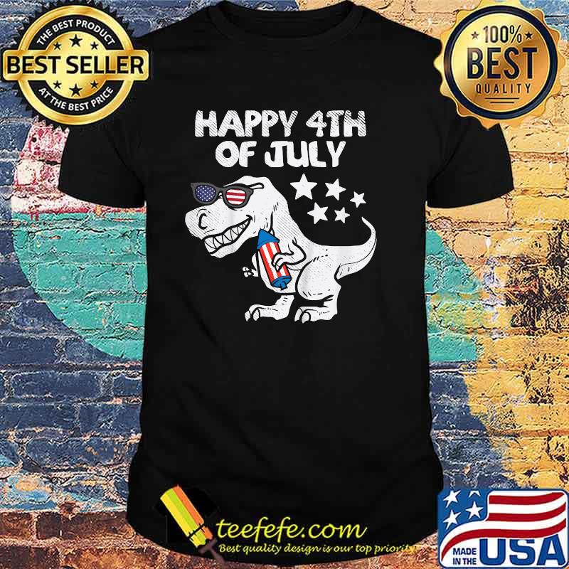 Happy 4th Of July Trex Dinosaur American Dino T-Shirt