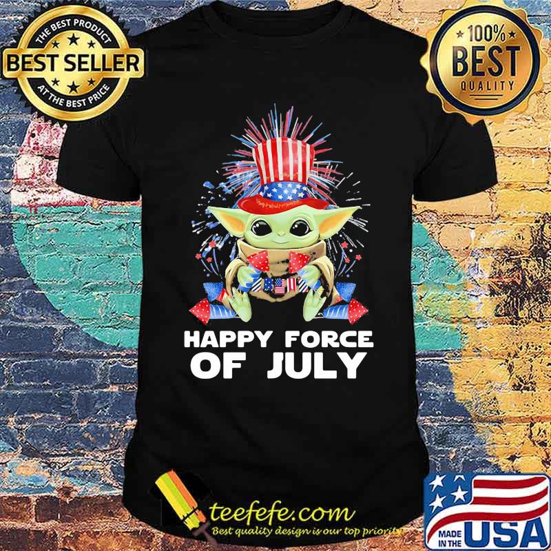 Happy force of July yoda firework independence day shirt