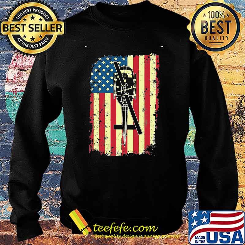 Helicopter American Flag Shirt Sweater Helicopter American Flag Shirt Sweater