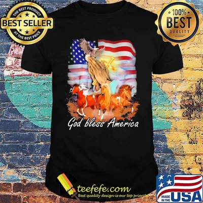 Horse God Bless My Country American Flag Shirt