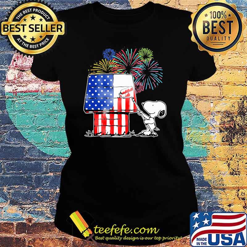 House Snoopy Firework American Flag Shirt Ladies tee House Snoopy Firework American Flag Shirt Ladies tee