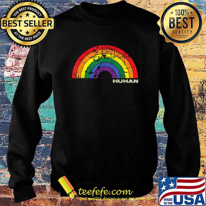Human Gay Pride Retro LGBTQ Rainbow Vintage T-Shirt Sweater Human Gay Pride Retro LGBTQ Rainbow Vintage T-Shirt Sweater