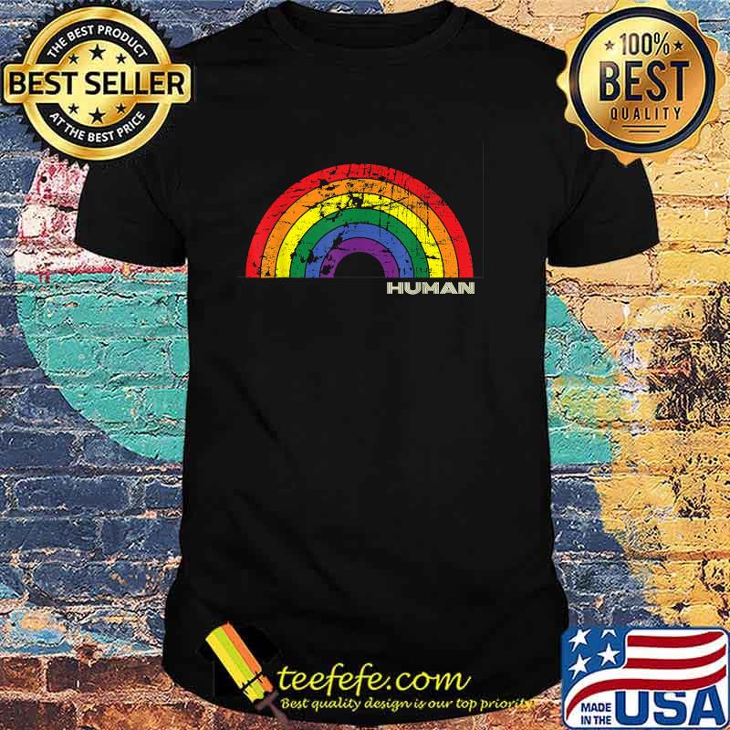 Human Gay Pride Retro LGBTQ Rainbow Vintage T-Shirt Human Gay Pride Retro LGBTQ Rainbow Vintage T-Shirt