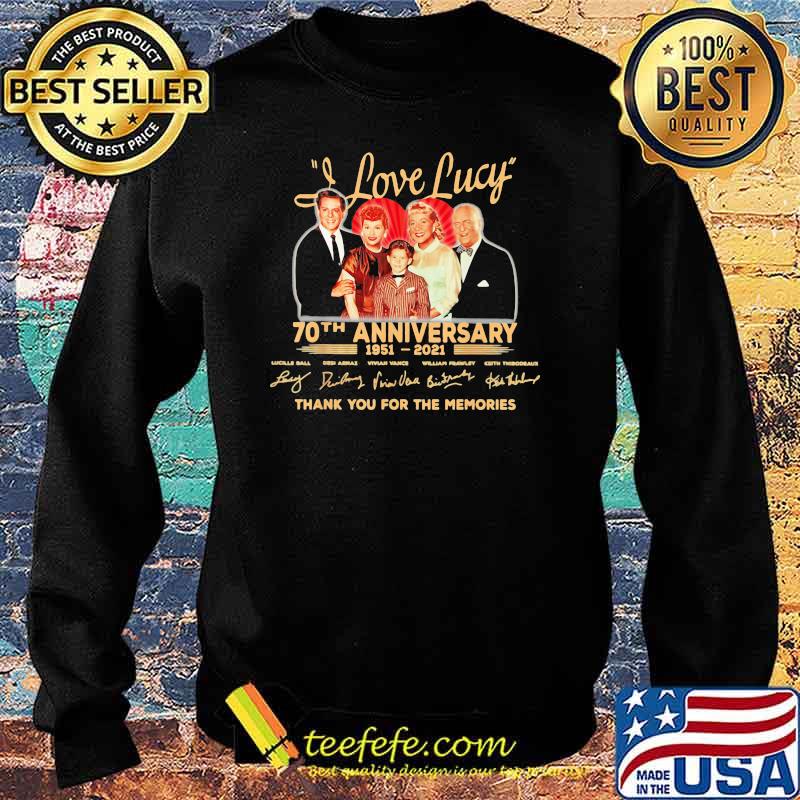 I love lucy 70th anniversary 1951 2021 thank you for the memories signature Sweater I love lucy 70th anniversary 1951 2021 thank you for the memories signature Sweater