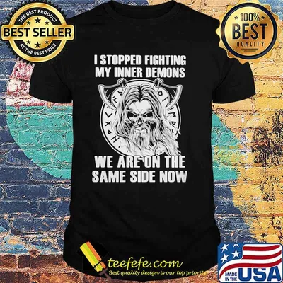 I Stopped Fighting My Inner Demons We Are On The Same Side Now Skull Shirt