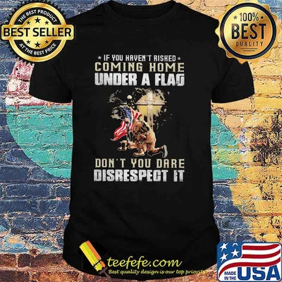 If You Haven't Risked Coming Home Under A Fag Don't You Dare Disrespect It Veteran American Flag Shirt