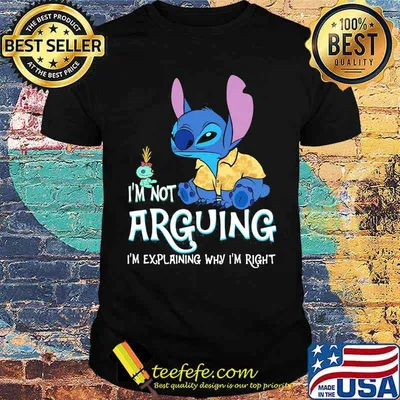 Im not arguing im explaining why im right stitch shirt