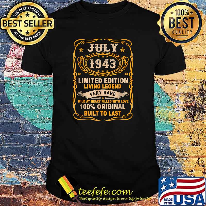 July 1943 Limited Edition living legend very rare 100 percent original built to last T-Shirt