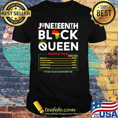 Juneteenth Black Queen Nutritional Facts 4th Of July T-Shirt