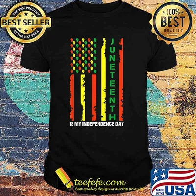 Juneteenth is My Independence Day Juneteenth Black Afro Flag T-Shirt
