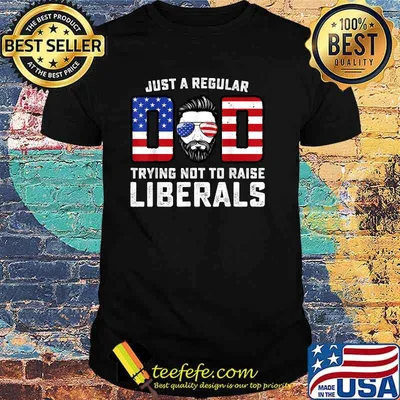 Just a Regular Dad Trying Not To Raise Liberals Father's Day Flag T-Shirt