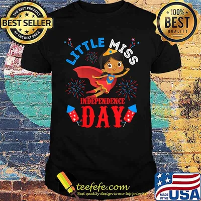 Little Miss Independence July 4th Patriotic Toddler Girl Fireworks T-Shirt