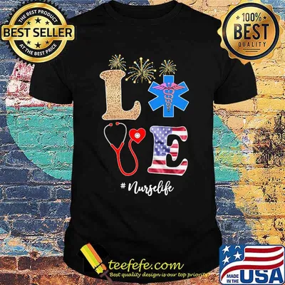 Love Nurse Life American Flag Lepoard Shirt