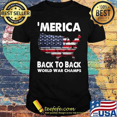 Merica Back To Back World War Champs American Flag Wall T-Shirt