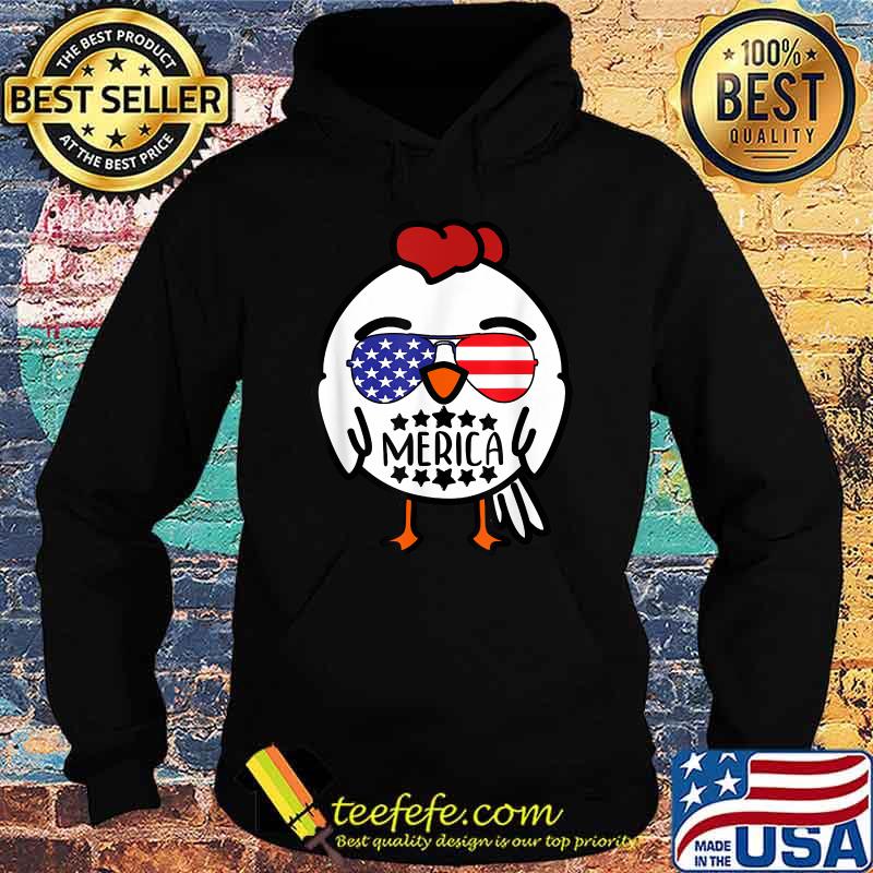 Merica Funny Farm Chicken Sunglasses USA Flag 4th Of July T-Shirt Hoodie Merica Funny Farm Chicken Sunglasses USA Flag 4th Of July T-Shirt Hoodie